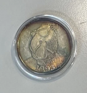 1913-1993 80th Anniversary Joe Camel 1 oz .999 Fine Silver Round Toned Tarnished - Picture 1 of 14