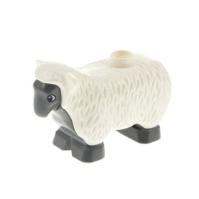 1x Lego Duplo Animal Sheep White New Dark Grey Farm 9238 9227 4224352 6678pb01