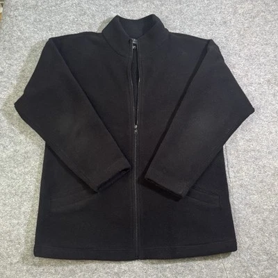 Chaqueta De Colección Eileen Fisher Para Mujer Mediana Negra Polar Cremallera Completa Minimalista EE. UU. Foto 1 de 4