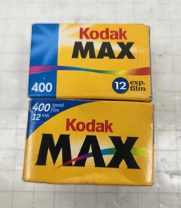 Pair Kodak Max 400 35mm Film new Vintage sealed USA Expired 2001 NOS Camera 12 - Picture 1 of 4