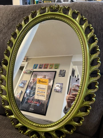 Vintage Syroco Mirror Green Cover