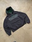 Vintage Michigan State College University Hoodie Sweatshirt Green Embroidered M