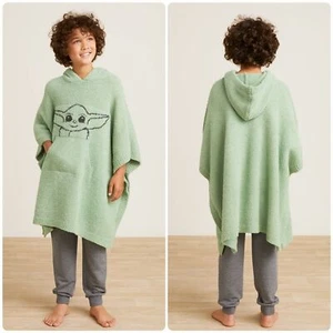 BAREFOOT DREAMS Star Wars Yoda Cozy Chic The Mandalorian Youth Hooded Poncho - Picture 1 of 10