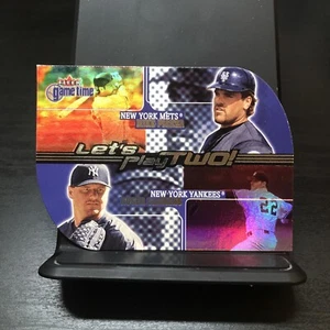 2001 Fleer Game Time LET'S PLAY TWO #5 MIKE PIAZZA Mets & ROGER CLEMENS Yankees - Picture 1 of 4