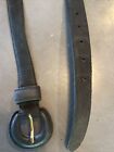 Ln Vintage 1980'S Tarox  Black Leather Belt Made In Italy  Size Large