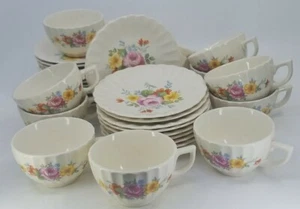 Vintage 22pcs Tea Cup And Saucer Sets Floral Minimal Crazing  - Picture 1 of 7