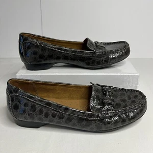 Naturalizer slip on loafer gray faux leather croc with silver buckle women’s 7.5 - Picture 1 of 10