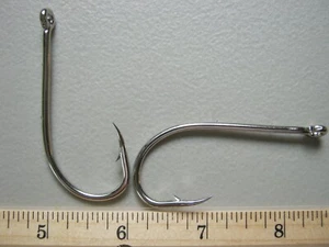 100 Eagle Claw 3X  Baitholder M3200 nickel 8/0 hooks Catfish trotline HD - Picture 1 of 7