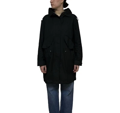 博柏利女式长夹克连帽 Nova Check 轻便外套黑色 M 码 — 第 1/4 张图片