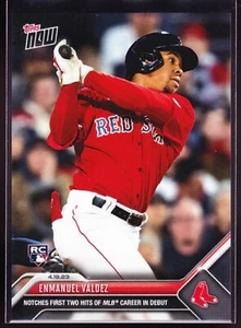 Enmanuel Valdez Red Sox Debut First Two MLB Hits 2023 Topps Now #153 Base PR 715 - Picture 1 of 2