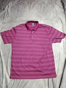 Men's PGA Tour Purple White Black Striped Collared Golf Polo Shirt XL  - Picture 1 of 7
