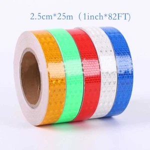 Reflective Safety Tape Self Adhesive pinstripe Sticker Strip Decal 82FT Roll 1'' - Picture 1 of 23