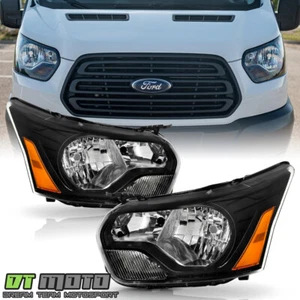2015-2023 Ford Transit 150 250 350 Halogen Black Headlights Headlamps Left+Right - Picture 1 of 8