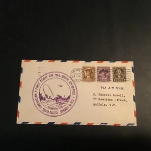 FDC 1932 FIRST FLIGHT AIR MAIL SOUTH DAKOTA 3 DIFFERENT STAMPS USA - Picture 1 of 2