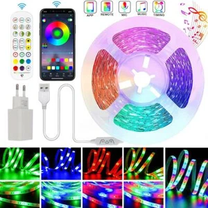 5050 RGB USB LED Stripe Streifen Leiste Licht TV Band Bluetooth APP Controller - Bild 1 von 15