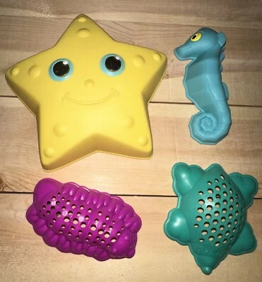 Melissa and Doug Y Otros Juego De 4 Juguetes Molde De Arena Estrella Caballito De Mar Tortuga Foto 1 de 4