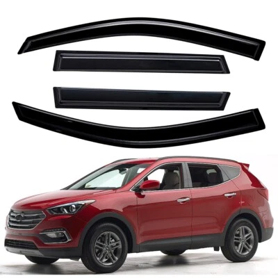 Tape-on Window Visor Rain Guard Wind Deflector For 2013-2018 Hyundai Santa Fe  - Image 1 of 4