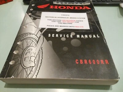 Honda OEM 2007 - 2010 CBR600RR ATUALIZADO Manual de Serviço # 61MFJ03 - Imagem 1 de 4