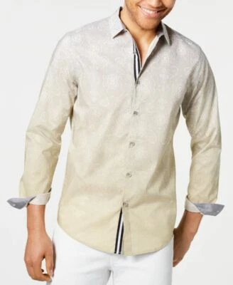  I.N.C. Camisa de cachemira bicolor para hombre, amarilla, talla: S, $70 Foto 1 de 4