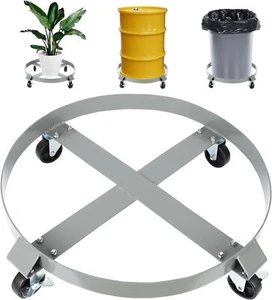 1,000 LBS 55-Gallon Drum and Garbage Can Dolly Set of 2 - Heavy-Duty Metal Dolly - Picture 1 of 8
