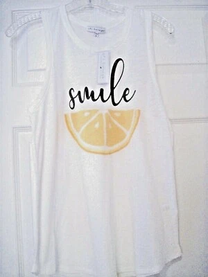 Camiseta sin mangas PJ Salvage Smile Lounge espalda deportiva marfil - M nueva con etiquetas $45 Foto 1 de 3