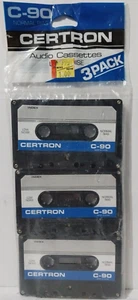 Cassette de audio Certron C-90 de colección cintas en blanco de bajo ruido sesgo normal paquete de 3 - Imagen 1 de 2