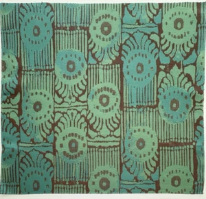 Stauden "Basar/Grüner Papagei" grün/aqua/braun IKAT-IN/OUT-$222-26"W x 24,25"L - Bild 1 von 8