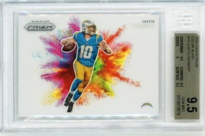 JUSTIN HERBERT 2020 Panini Prizm Color Blast Los Angeles Chargers BGS 9.5
