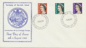 Norfolk Island Stamps:1968: Introduction of Coil Postage Stamps: FDC;SG93/5