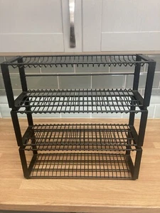 3x26 Single CD Tower Stand Storage Holder Black Steel Wire Rack Stackable Vtg - Picture 1 of 15