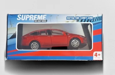 (Red)  1:32 Tesla Model X Metal Diecast Car Toy w/ Sound & Light - Image 1 of 4