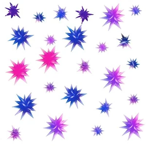 230 Tatuaje Pared Estrellas Púrpura Rosa Azul Acuarela Habitación Infantil Decoración - Imagen 1 de 8
