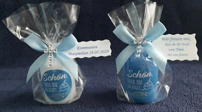Taufe, Danke Kerzen Gastgeschenk Kommunion, Konfirmation, Tischdeko - Bild 1 von 4