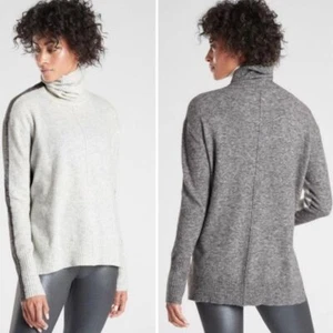 Suéter Athleta Transit Colorblock Cuello Alto Mezcla Lana Merino Pullover Mediano - Imagen 1 de 8