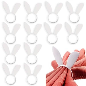 12pcs Easter Bunny Ear Napkin Rings Rabbit Napkin Ring Holders Table Decorations - Picture 1 of 8