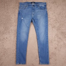 Hollister Jeans 36x32 (37x32) Skinny Epic Flex Blue Slim Tapered Distressed