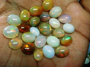 24 Ct ETHIOPIAN OPAL 100% Natural OPAL Loose Gemstone Oval Shape Lot - Picture 1 of 13