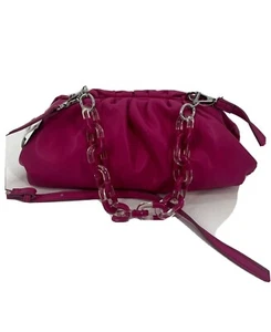 INC faux leather clutch crossbody convertible shoulder bag. HOT PINK - Bild 1 von 6