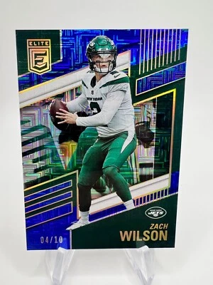 2022 Panini Donruss Elite Zach Wilson Blue Parallel 04/10 & Red Parallel 173/399 - Image 1 of 4