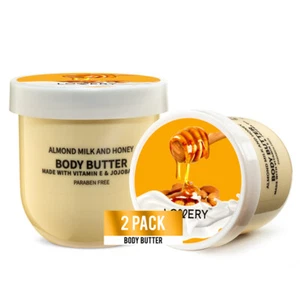 Almond Milk & Honey Whipped Body Butter - 12oz Ultra-Hydrating Shea Butter 2pc - Picture 1 of 8
