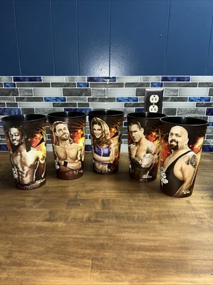 Lote (5) Black WWE Wrestling 2010 Summer Slam Super Big Gulp Slurpee 44 OZ Tazas Foto 1 de 4