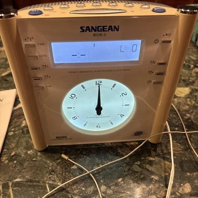 Sangean RCR-3 FM AM Tuning Atomic Clock Radio Humans Wake System Tested - Image 1 of 4