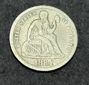 1884-P Liberté assise 90% argent Dime - Photo 1/2