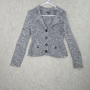 APT. 9 Gray Marled Knit Button Front Petite Cardigan Sweater 60% Cotton Size PS - Picture 1 of 8