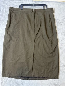 Vintage Lauren Ralph Lauren 100% Wool Wrap Skirt Brown Lined Size 22W - Picture 1 of 12