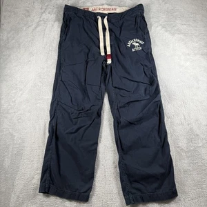 Abercrombie Fitch Pants Mens Medium Drawstring Khaki Loose Baggy Y2K Spell Out - Picture 1 of 15