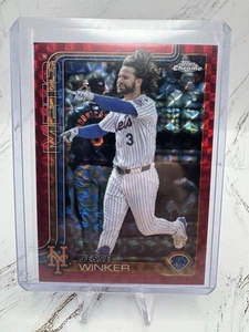 2025 Topps Chrome - Jesse Winker RED Geometric /5 Delight Exclusive Mets #180 - Picture 1 of 5