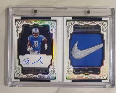 2022 Rookie First Edition Signatures 2/2 Jameson Williams Nike Swoosh Patch Auto - Image 1 of 4