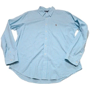 Camisa Ralph Lauren Calce Clásico Azul Cuadros Guinga Abotonada Para Hombres XL - Imagen 1 de 7