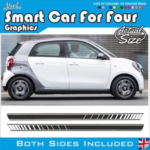 Coche inteligente PARA CUATRO rayas laterales calcomanías pegatinas gráficos GRATIS P&P 028 - Imagen 1 de 5